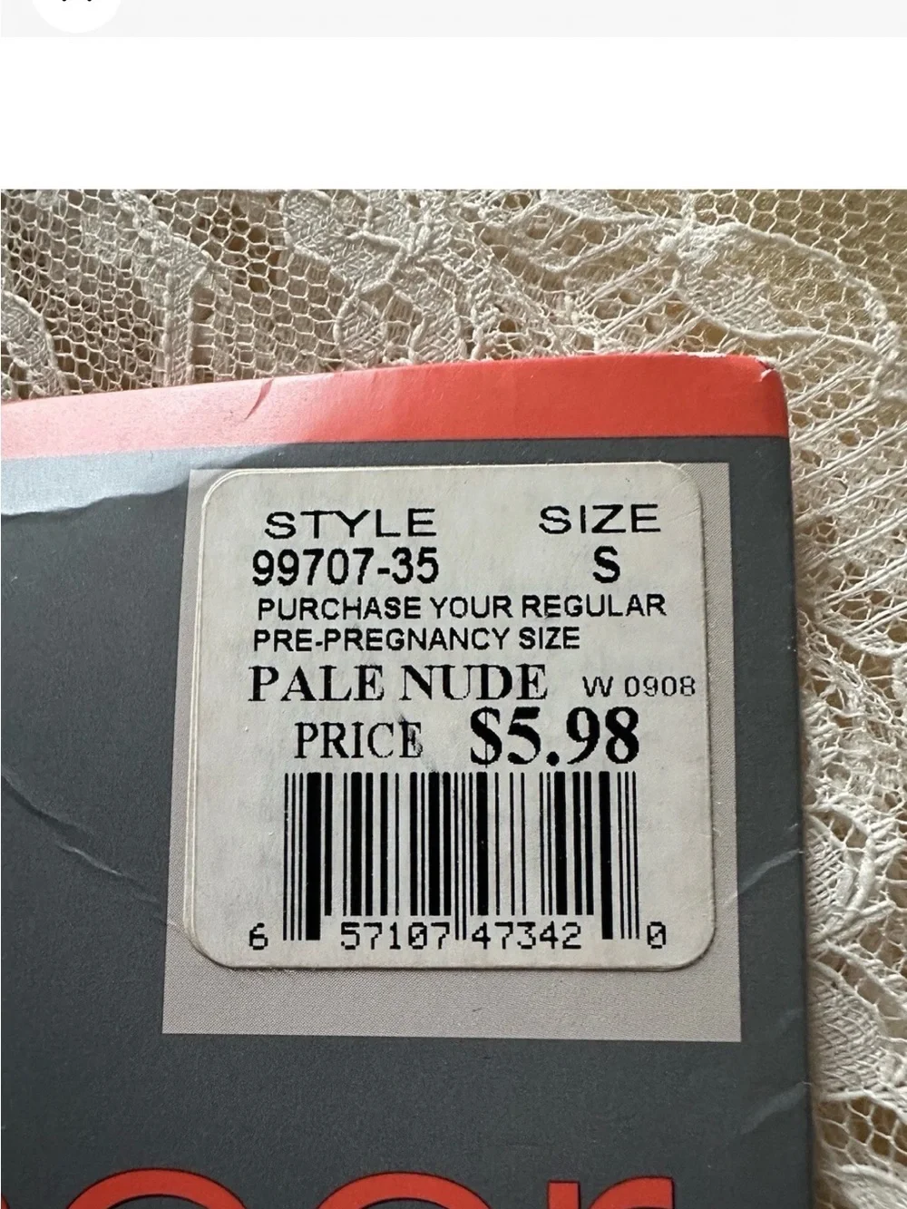 Motherhood Maternity Lycra Sheer Pantyhose Pale Nude  Small